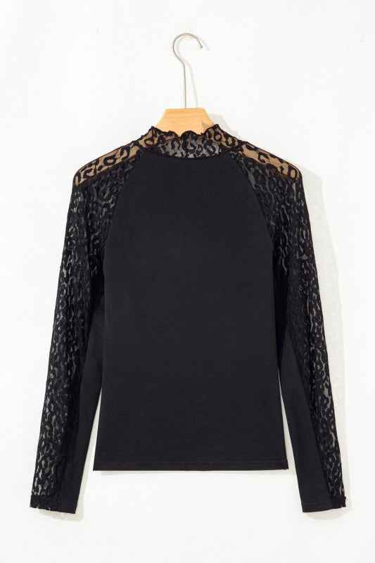 Leopard Mesh Patchwork Long Sleeve Top b62d9e11-dbee-4ef3-a8fe-95549b544cd8