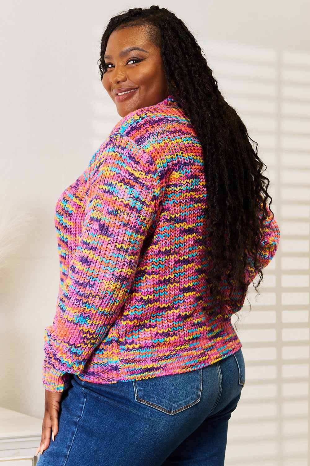 Angel Wings Woven Right V-Neck Long Sleeve Cardigan b632731e1f8e477096210ccd7151823f-Max