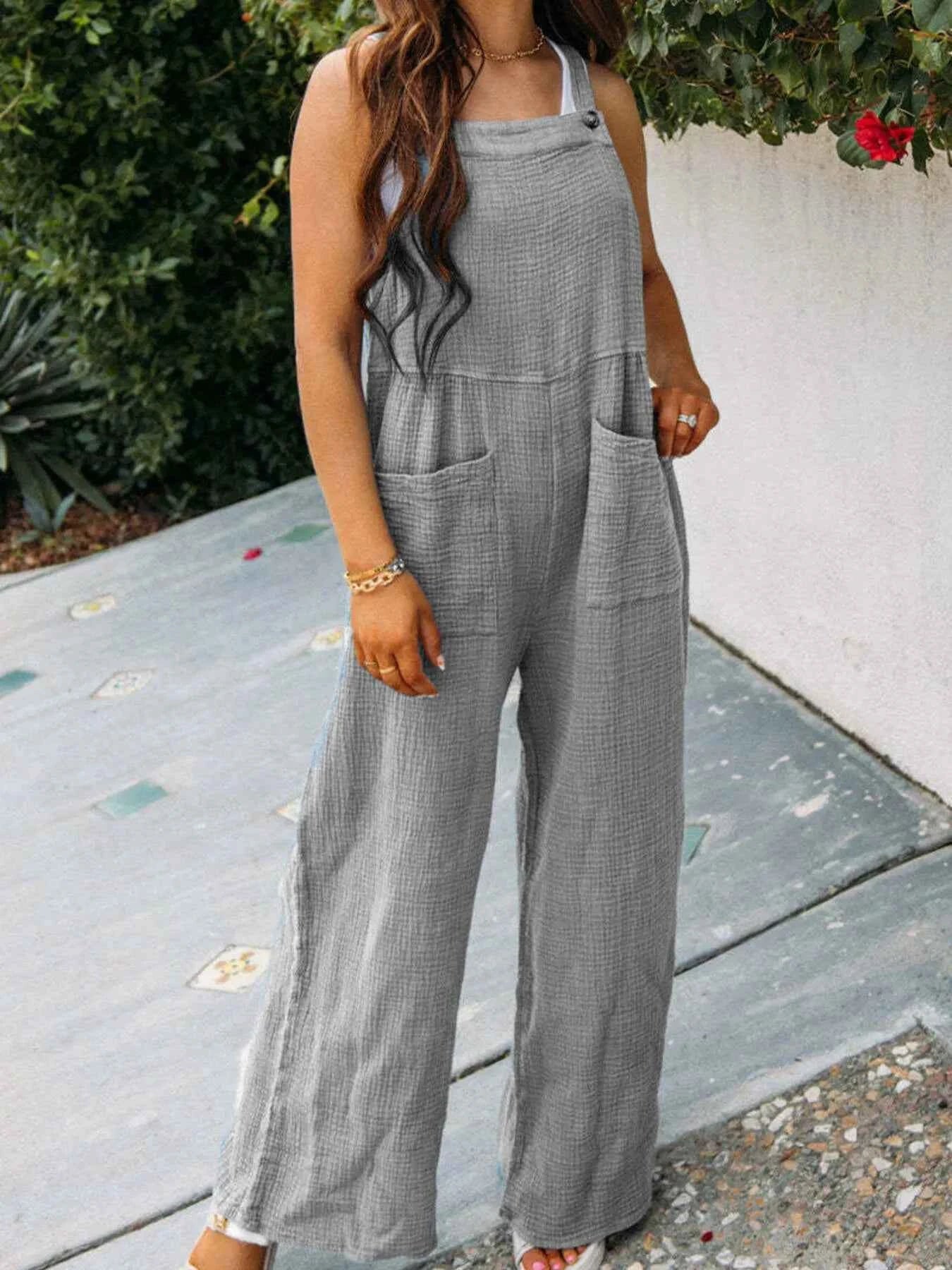 Full Size Casual Wide Leg Textured Overalls Plus Size Gray b6339213b99040e58bebda5f3dcec040-Max-Origin