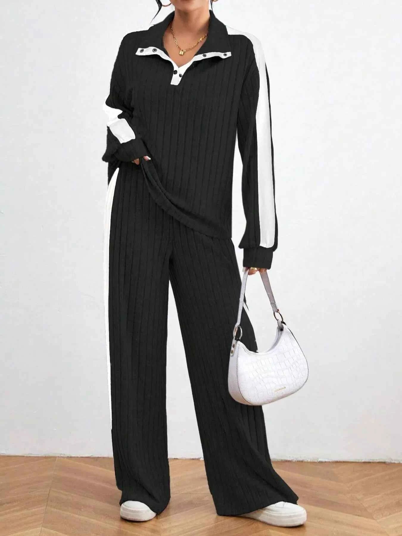 Ribbed Long Sleeve Top and Pants Set b635f141cf3f4ec38a8c376b41ba6e70-Max-Origin