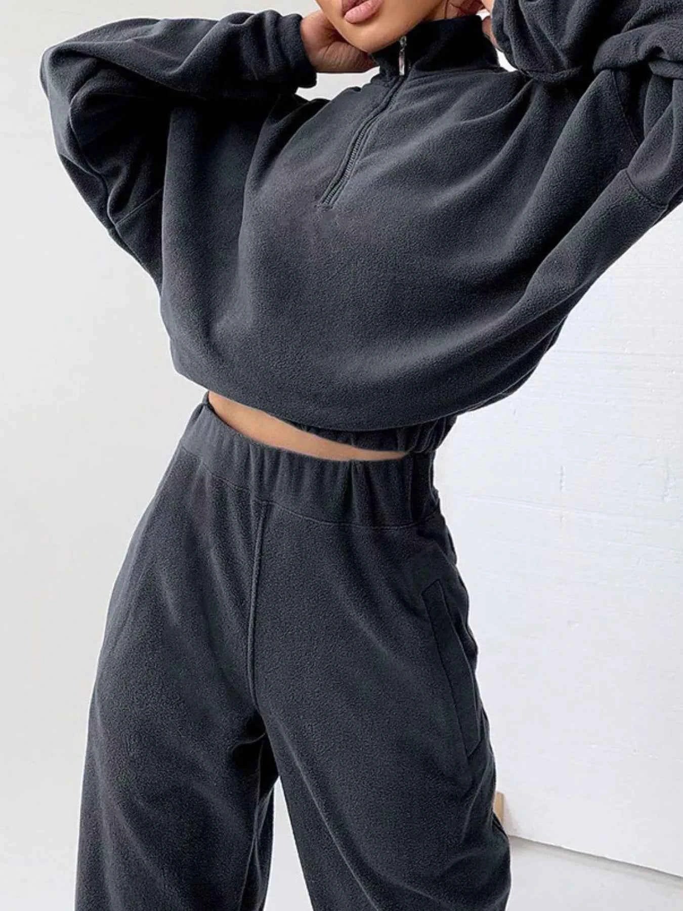 Half Zip Sweatshirt and Pants Set Dark Gray b63a65f7-25f8-4628-beb2-269d2f97d3b8-Max-Origin