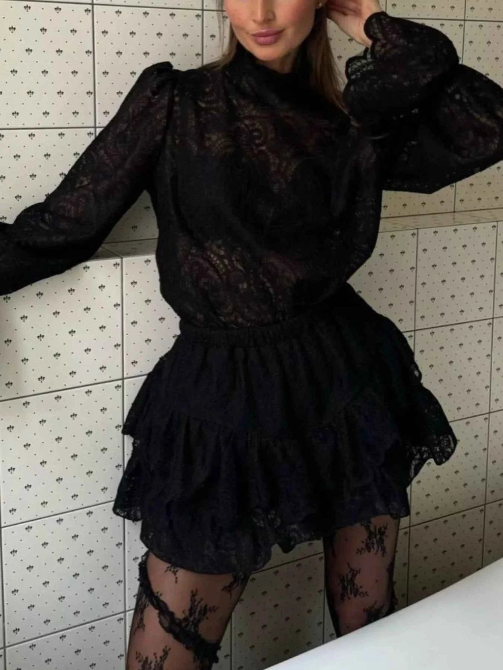 Lace Long Sleeve Top and Skirt Set b63e102c-a906-4d1c-b6c2-e69fc59e50fa-Max-Origin