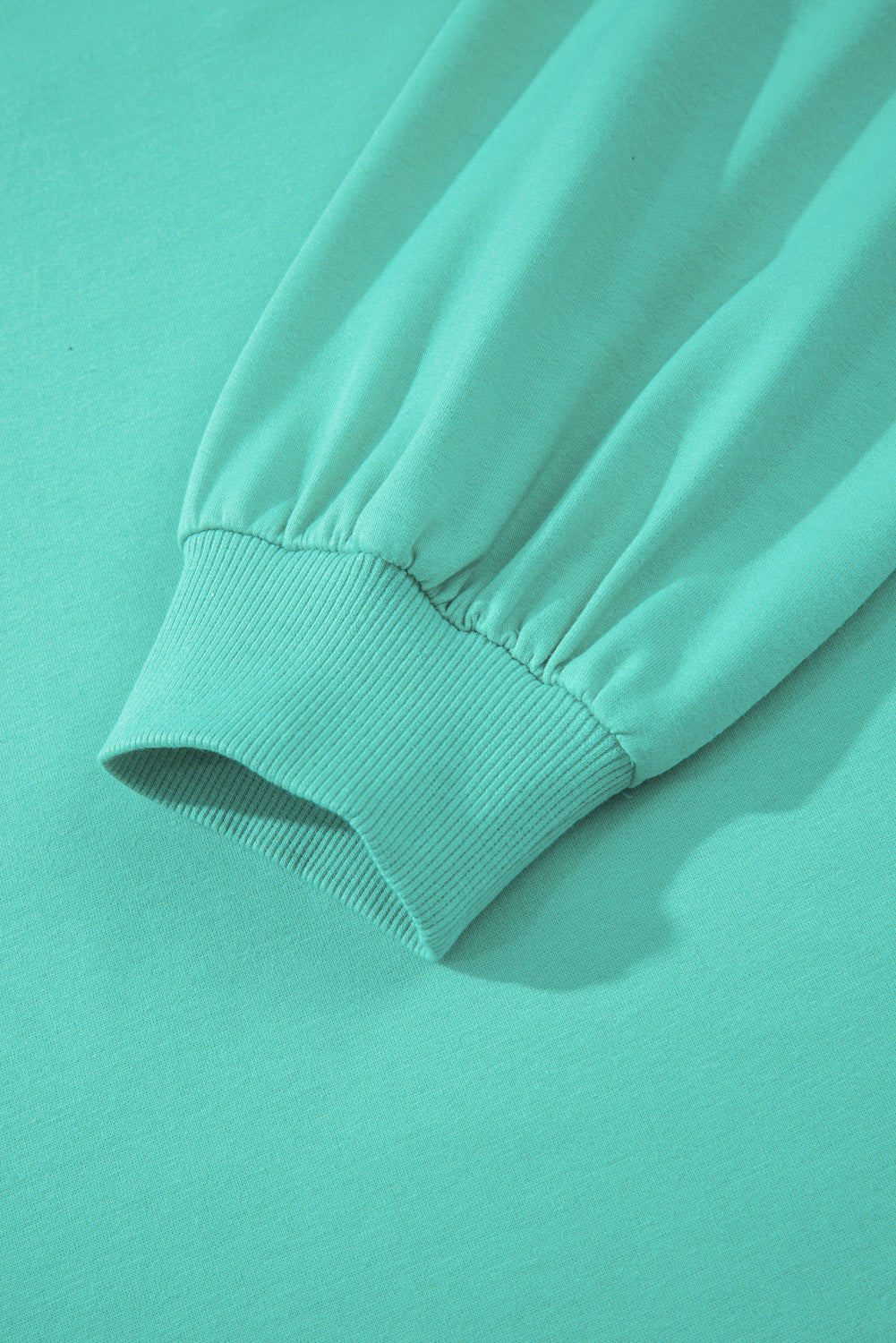 Sea Green Solid Color Plus Size Pullover and Loose Shorts Set b63f2f3b5559b4f9