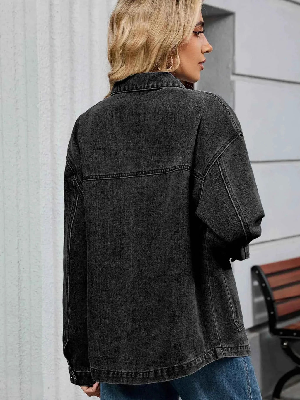 Washed Oversized Button Down Denim Jacket b64e54aa6b3d4bbfa3113fb4367b766a-Max-Origin