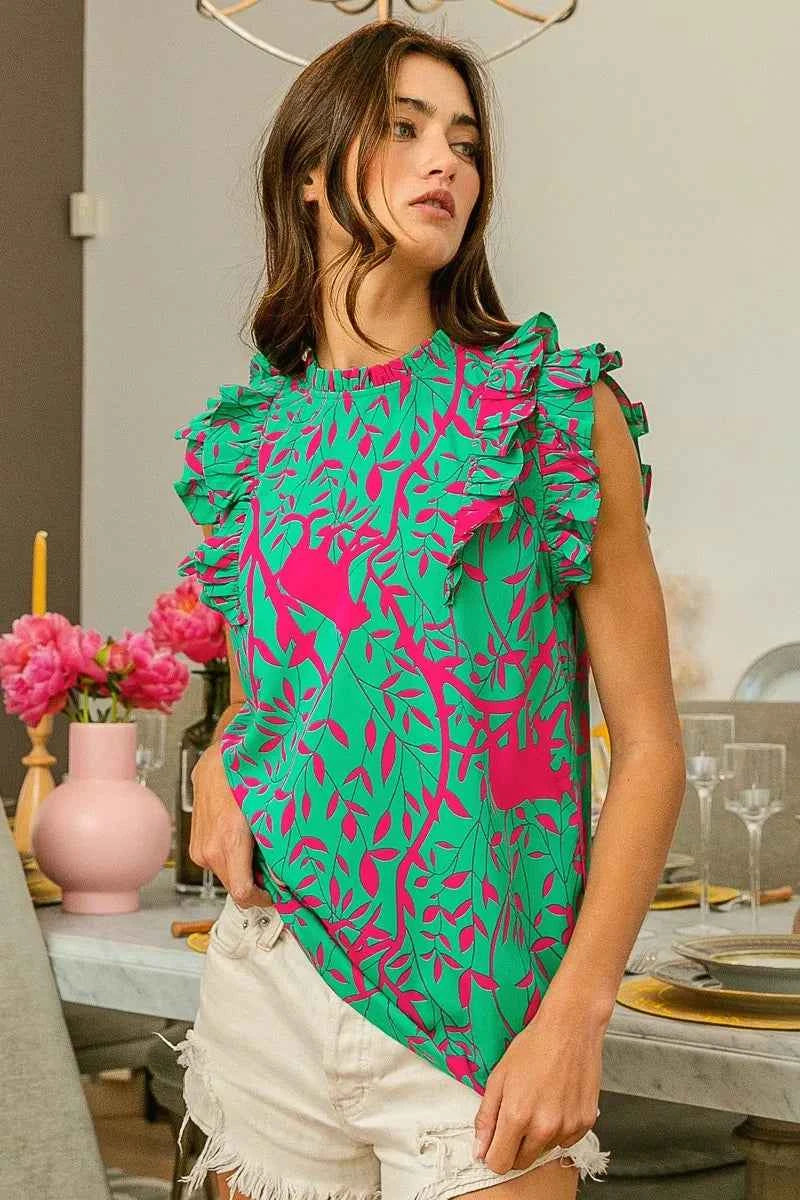 BiBi Leopard Leaves Print Woven Top b64f076a0dbf4b6fa54a97b1cf15e90b-Max-Origin
