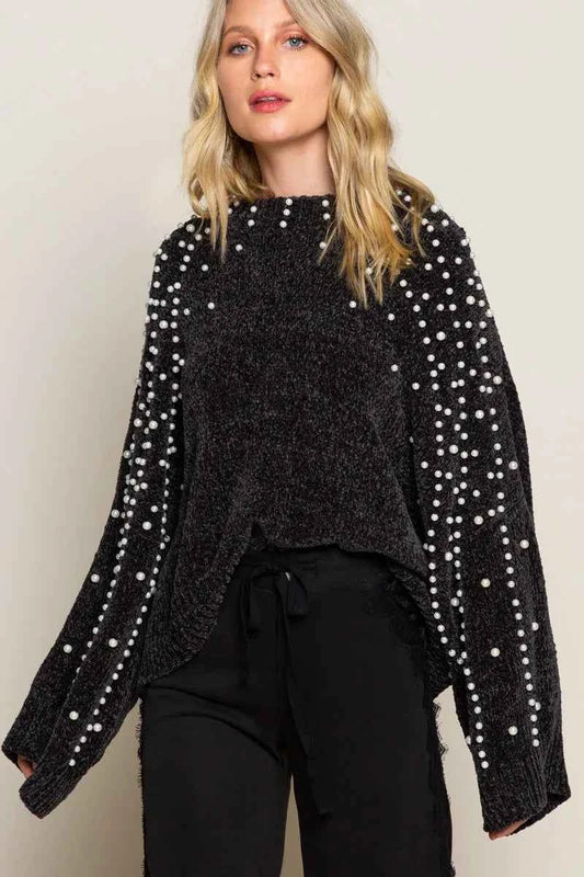 Oversized Pearl Embellished Sweater b659db43-3d90-45f6-8665-ac5b238fd327-Max-Origin