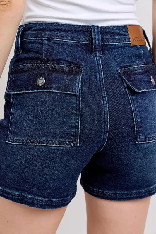 Judy Blue Full Size High Waist Back Flap Pocket Denim Shorts Plus Size b66d3171b4944c93a71811e45eb8da38-Max-Origin