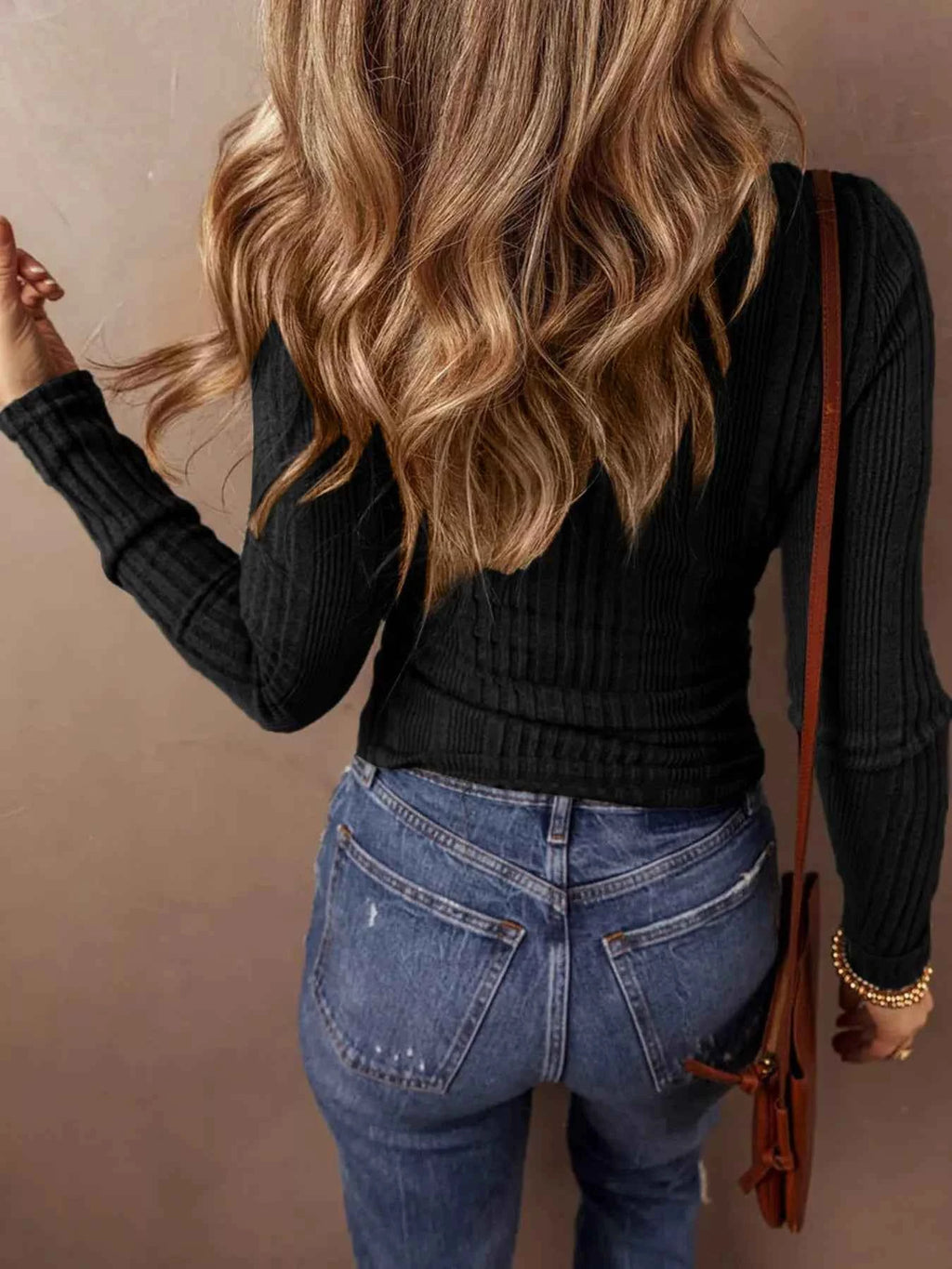 Full Size Ribbed Knit Button-Front Long Sleeve Top Plus Size b676f975197042568db42f3757c4f6a1-Max-Origin
