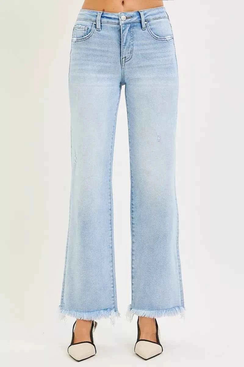 RISEN Tummy Control Mid Rise Ankle Straight Fray Hem Jeans b6784955-29de-42b2-a8cc-44f013fd7455-Max-Origin