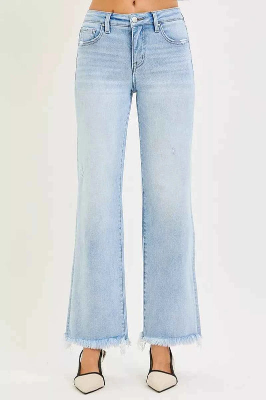 Tummy Control Mid Rise Ankle Straight Fray Hem Jeans b6784955-29de-42b2-a8cc-44f013fd7455-Max-Origin