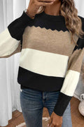Black Colorblock Crew Neck Drop Shoulder Sweater Black 52%Viscose+26%Polyester+22%Polyamide b67d5c4fafa5ef9b