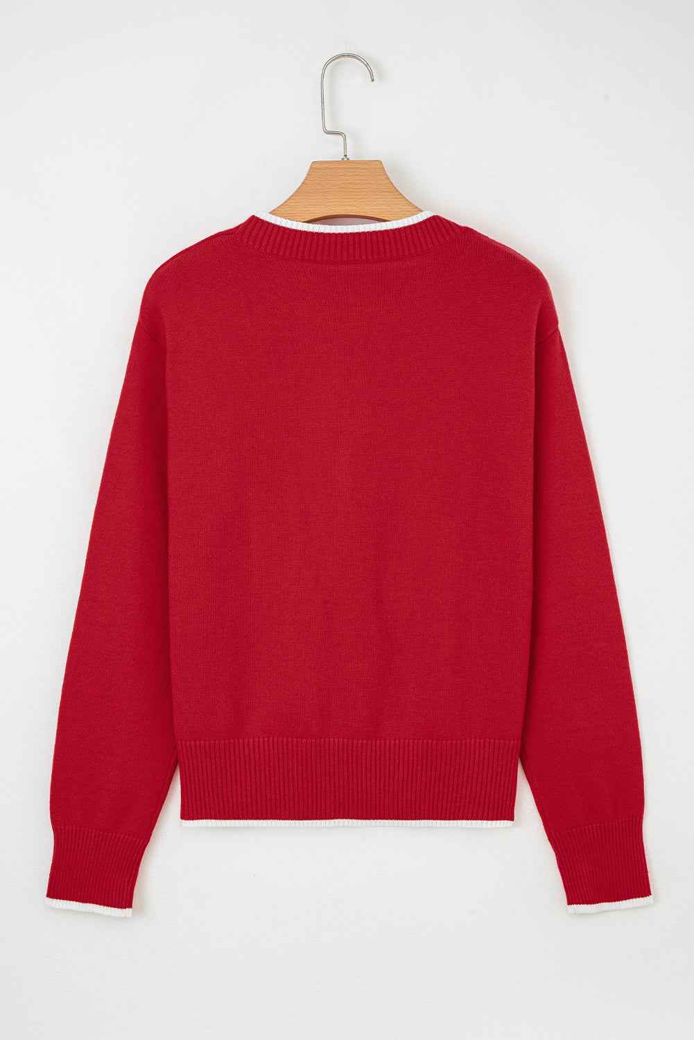 Black Contrast Trim Big Bow Accent Cropped Sweater b68cf1ccf59d9d16