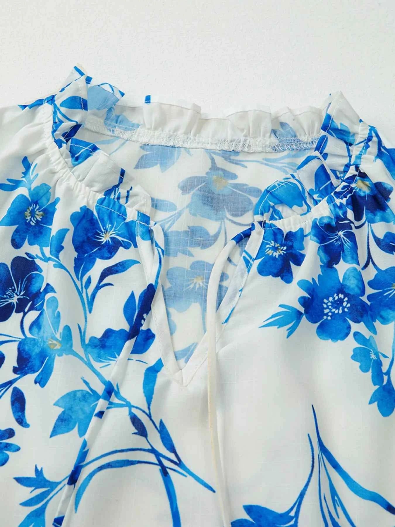 Floral Long Sleeve Tie Neck Blouse b694bd1c701a4583b371d80b84c2e0aa-Max-Origin