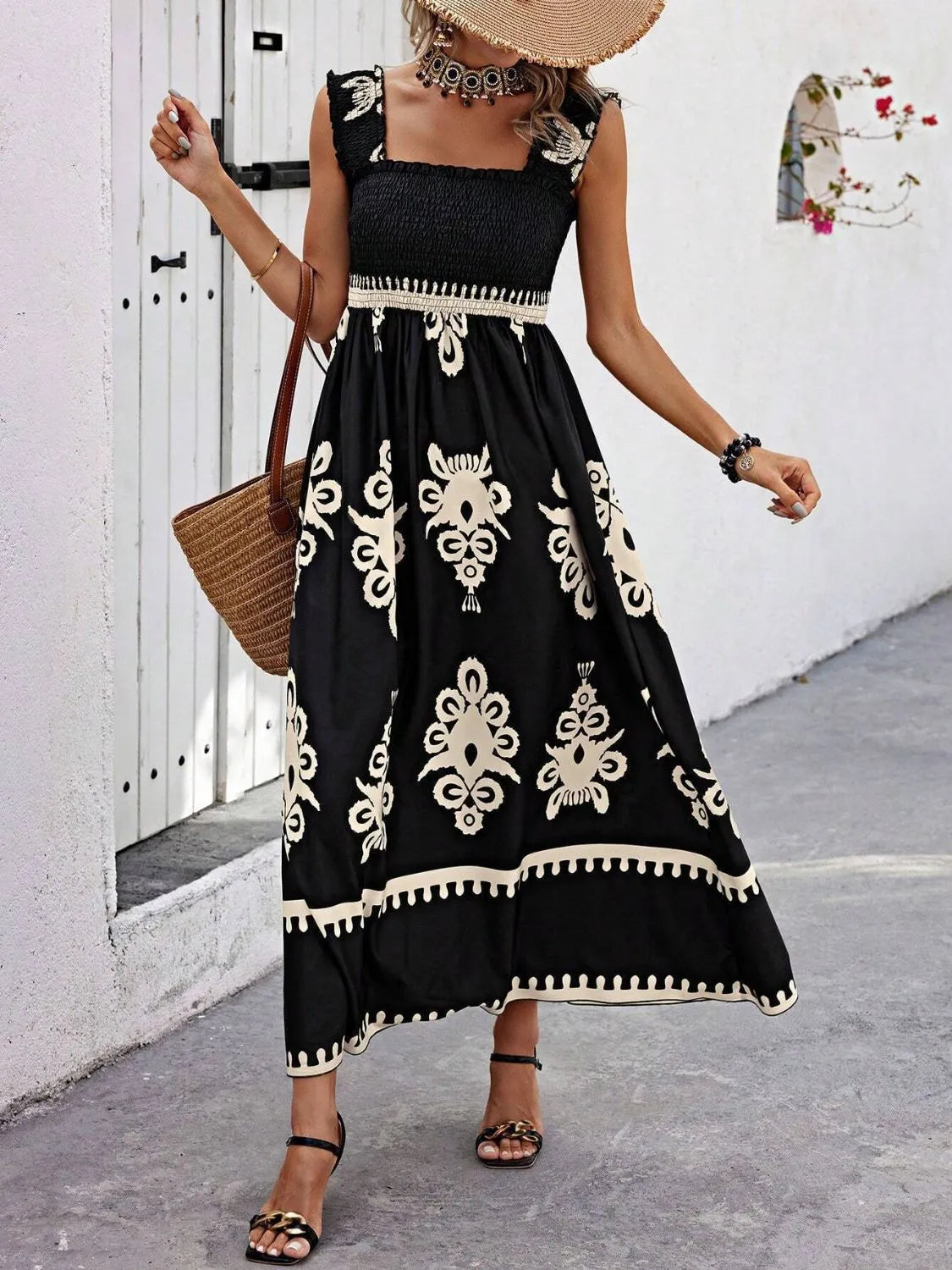 Smocked Printed Wide Strap Maxi Dress b698d3cc-ff7a-4719-9a79-18530854261c-Max-Origin