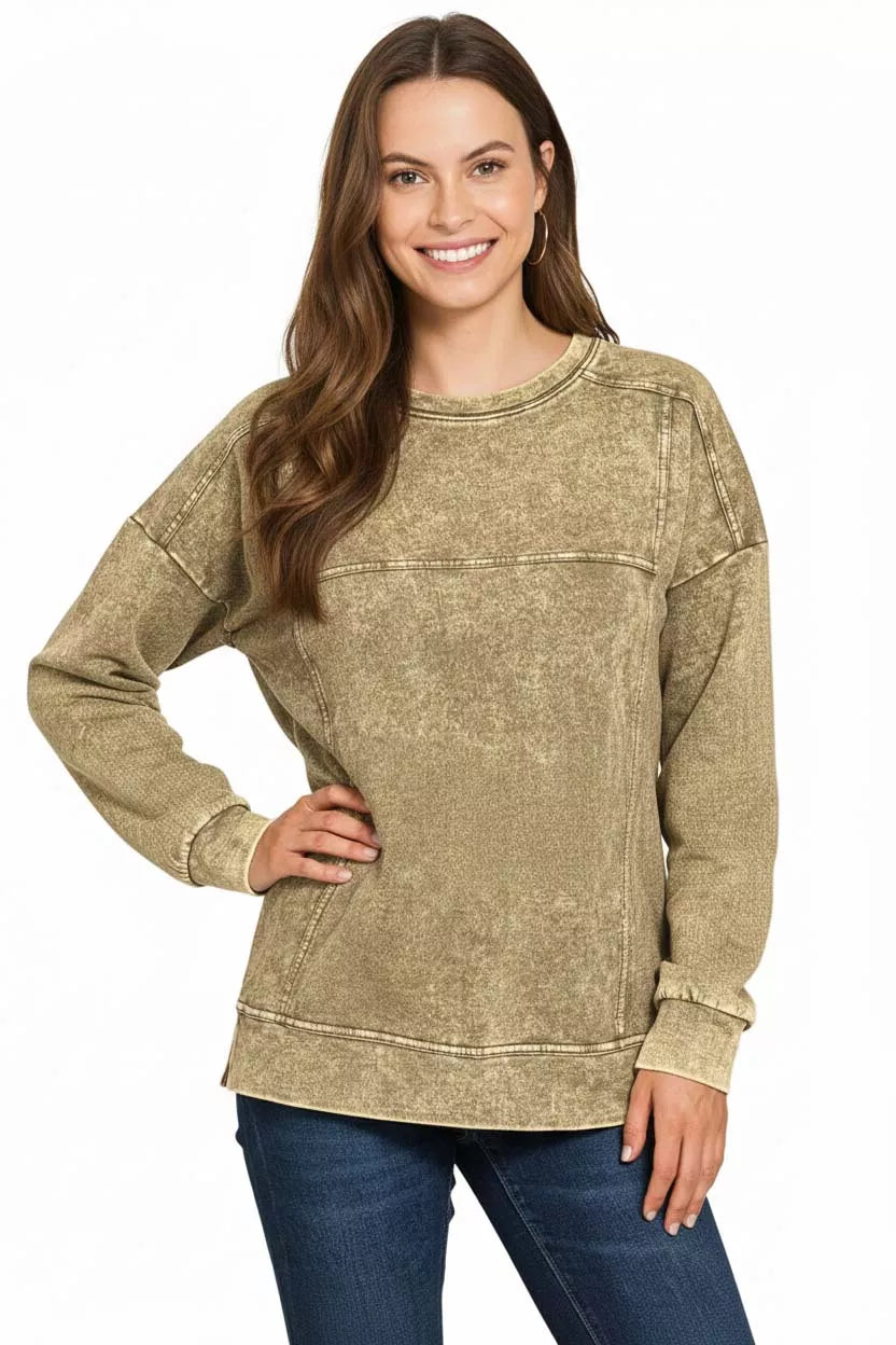 Zenana Acid Wash French Terry Exposed-Seam Pullover MOCHA b69d64b1-78a1-4c07-8d79-687a4e09acb0-Max-Origin