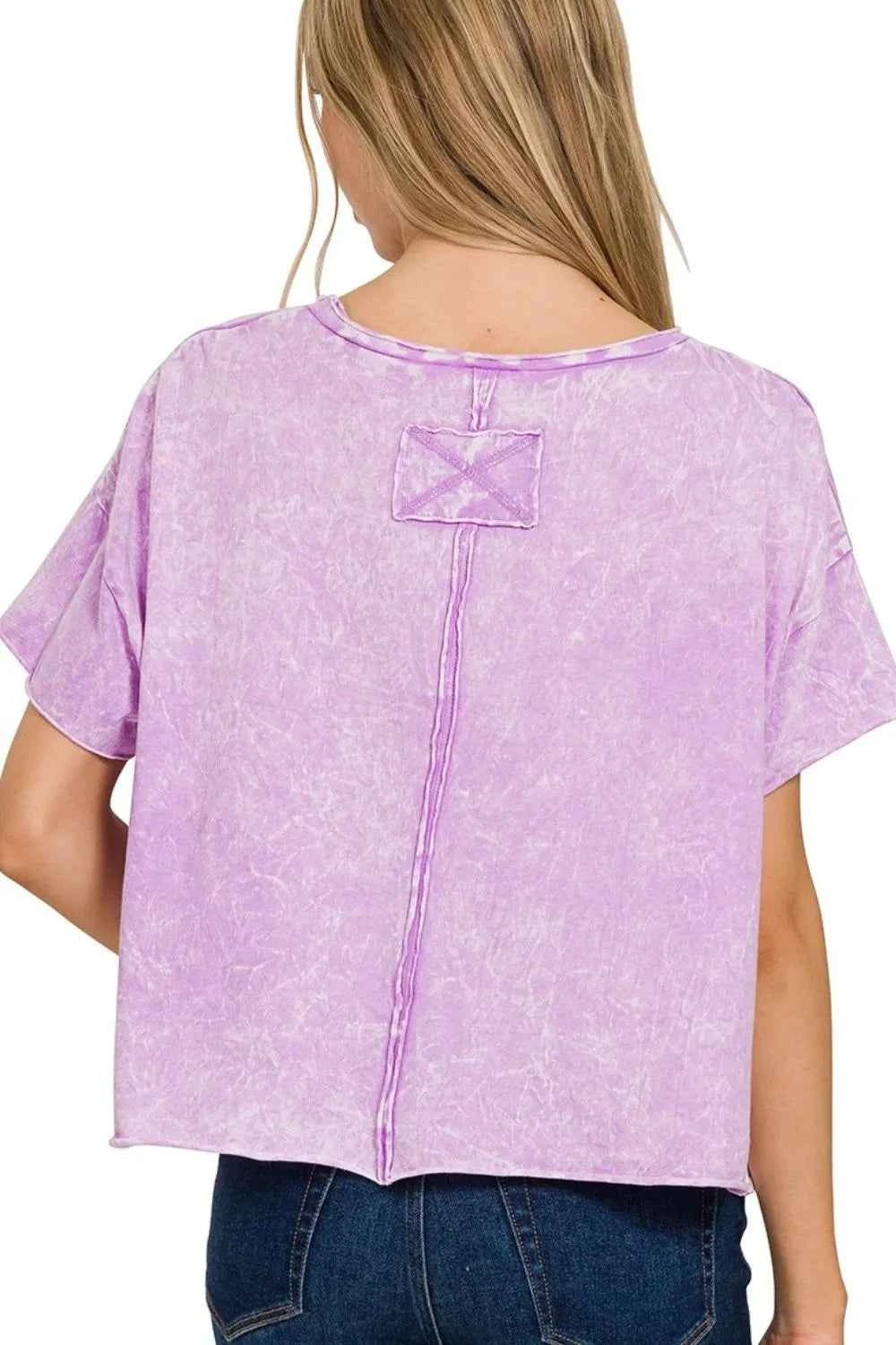 Zenana Washed Crew Neck Short Sleeve Crop Box Tee b6a4206f-13ad-45b7-bcf9-6610de6a6f9b-Max-Origin