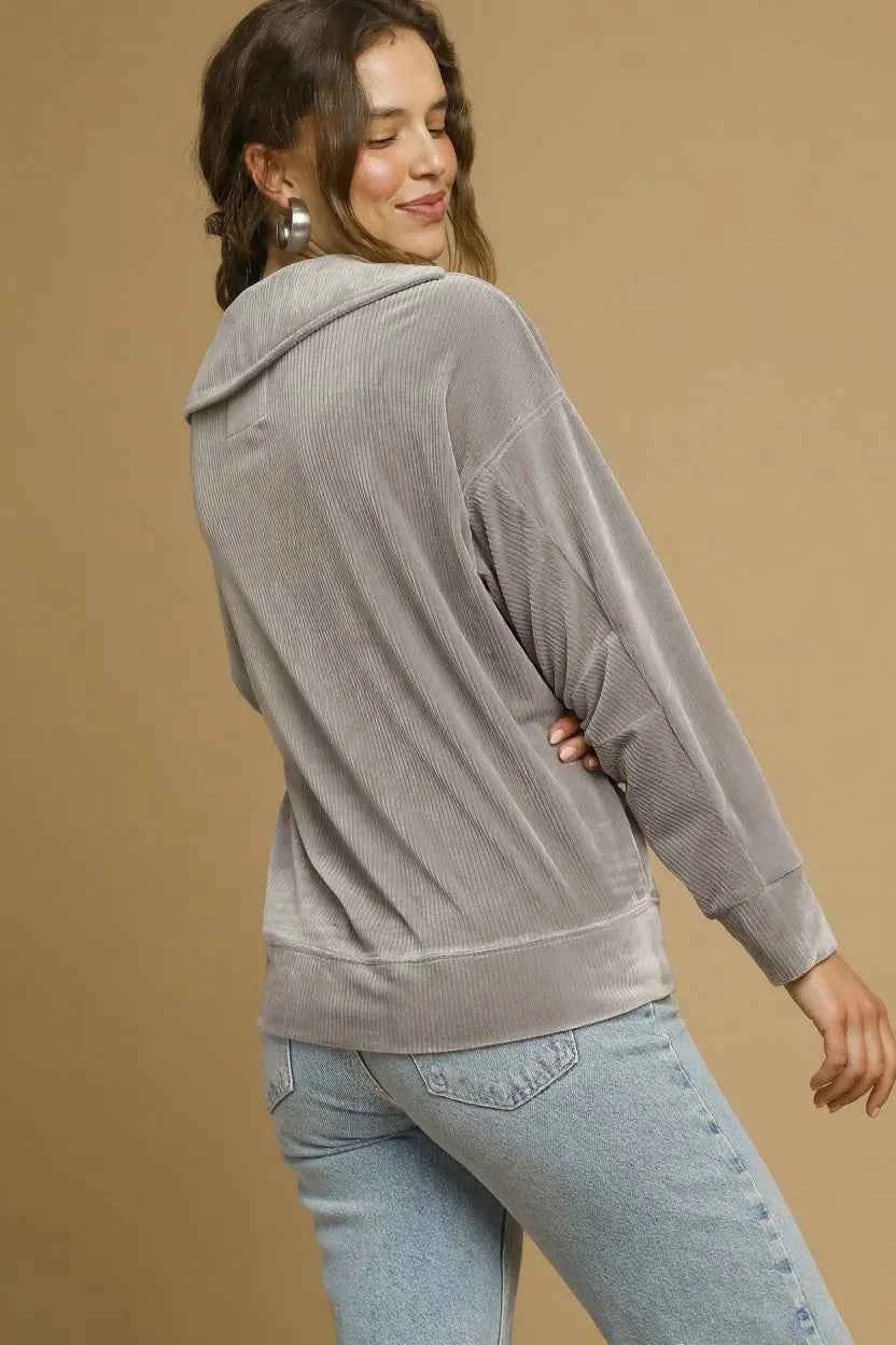 Umgee Soft Thermal Collared Long Sleeve Top b6b83805-0f2c-43de-9f8f-06b800fae6c4-Max-Origin