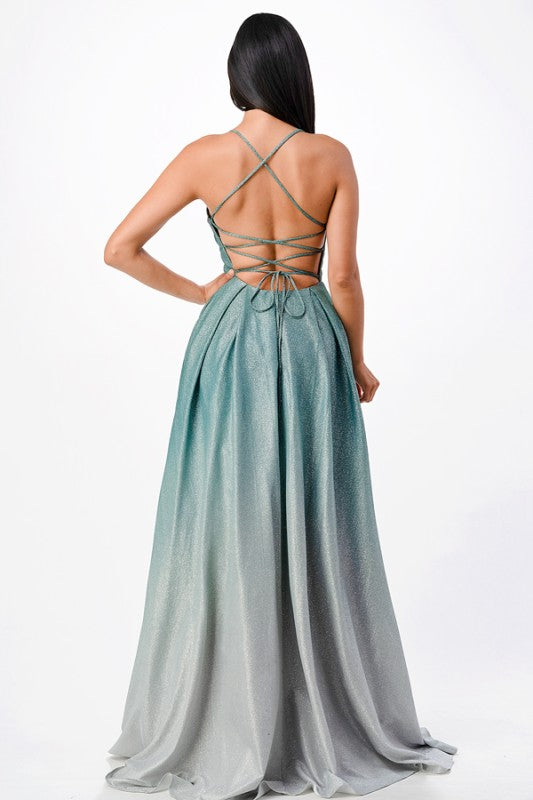 Glitter ombre prom dress – lace-up back chiffon evening gown for women b6c13af6-fa24-420c-98b0-fa98548616ab