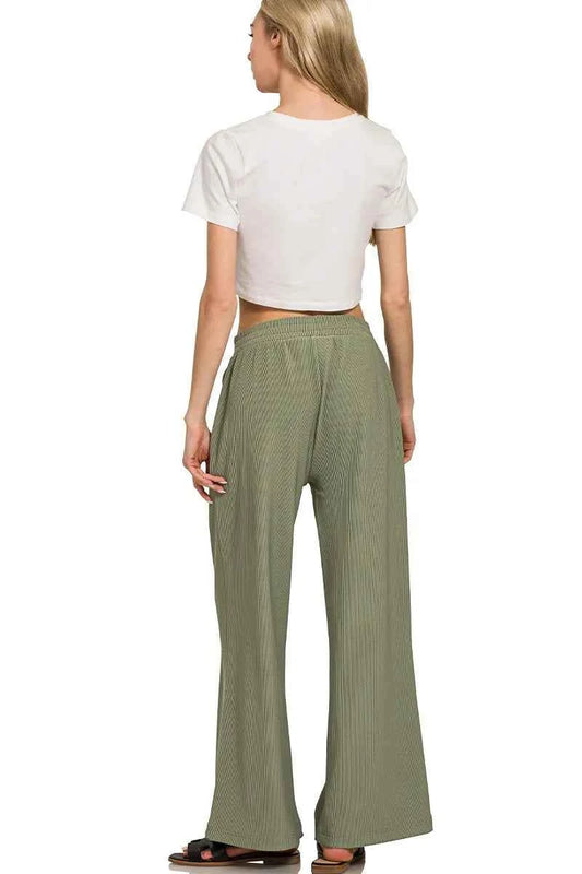 Ribbed High Neck Half Zip Pullover & Pants Set b6c94a5302814119b7a854ae7bf3050f-Max-Origin