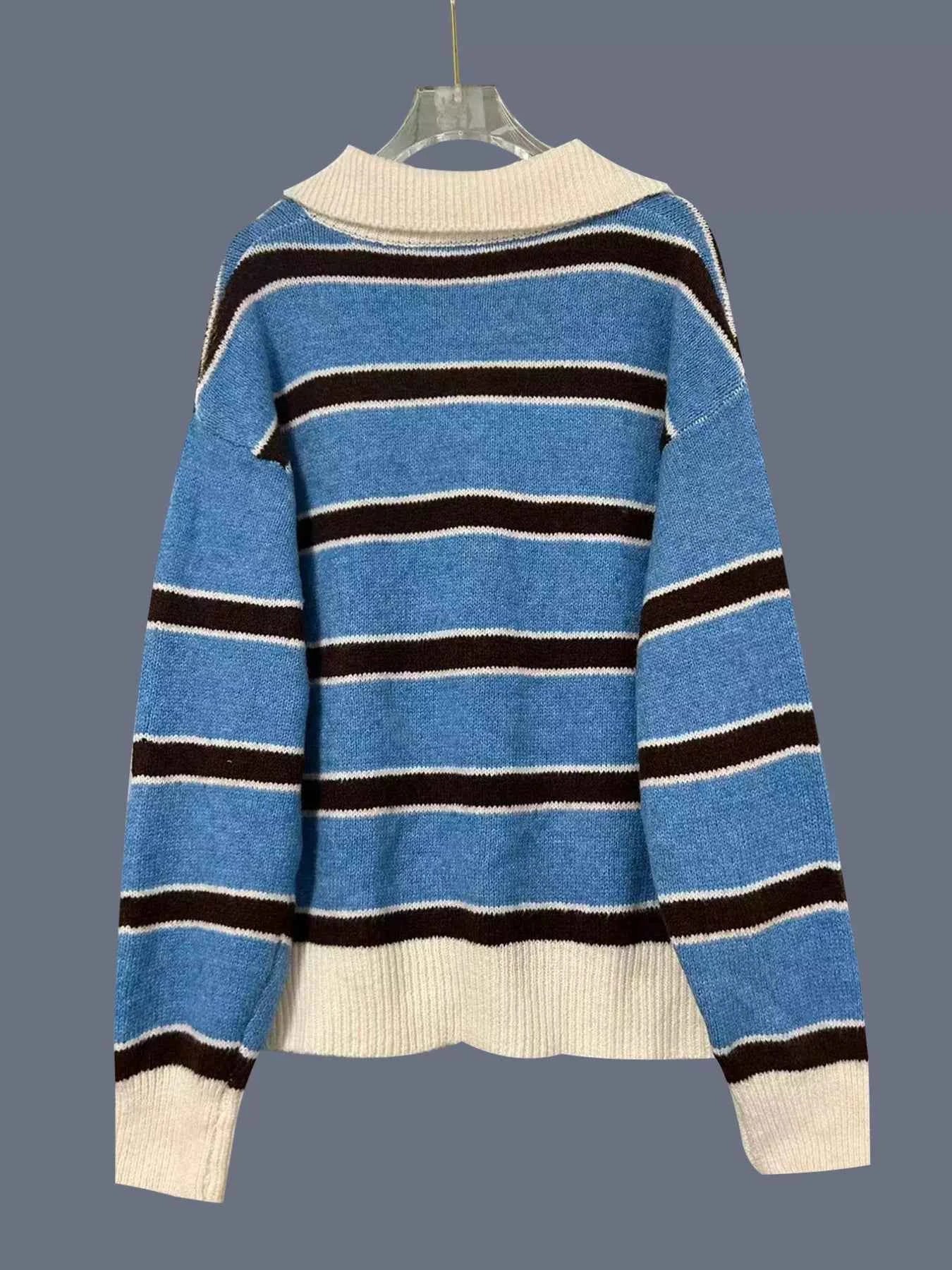 Striped Button Detail Sweater b6e9db930ffc4bb796c9fa52c0d65960-Max-Origin