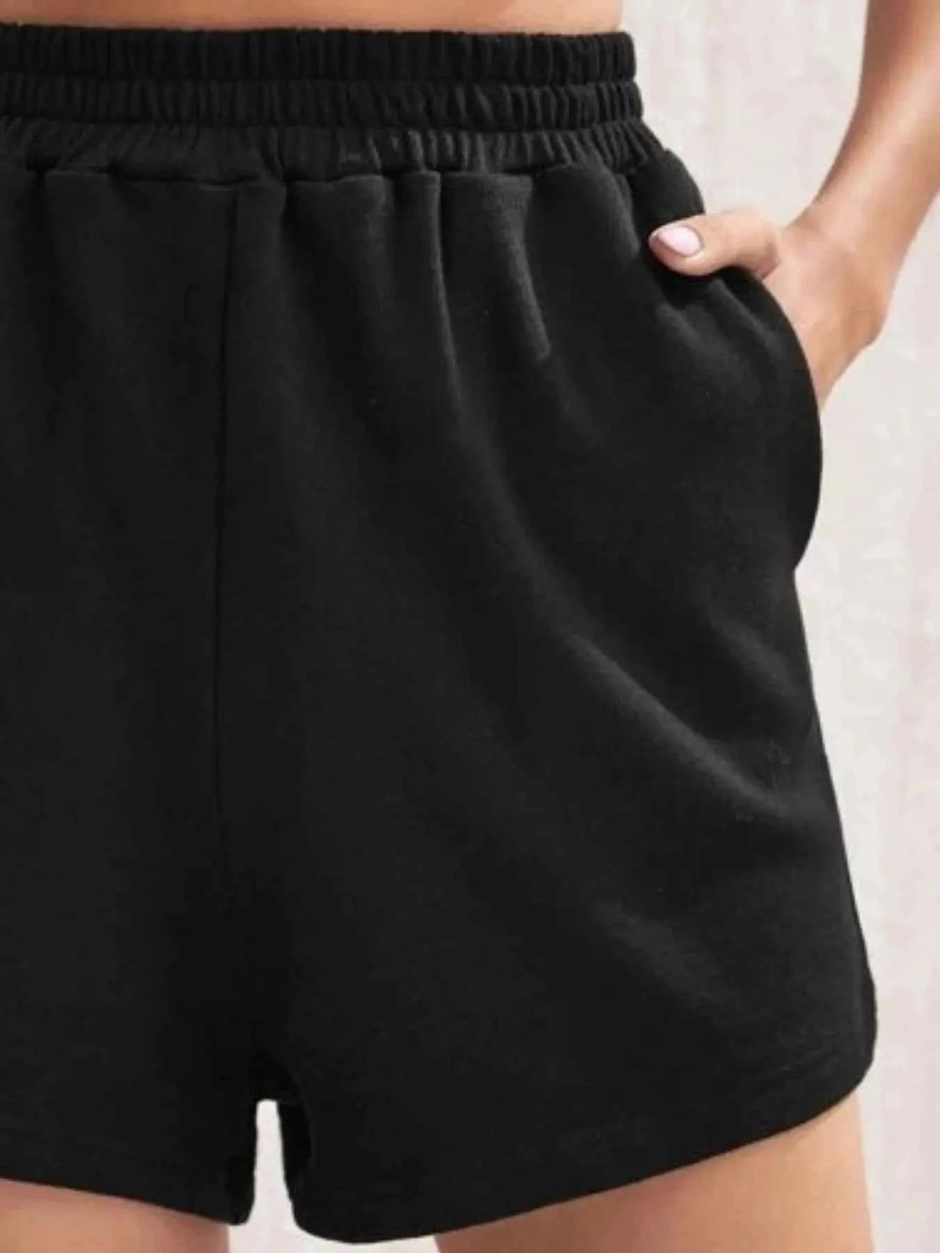 Elastic Waist Shorts with Pockets b72cb65d-eb86-405b-89b8-5682511caf82-Max-Origin