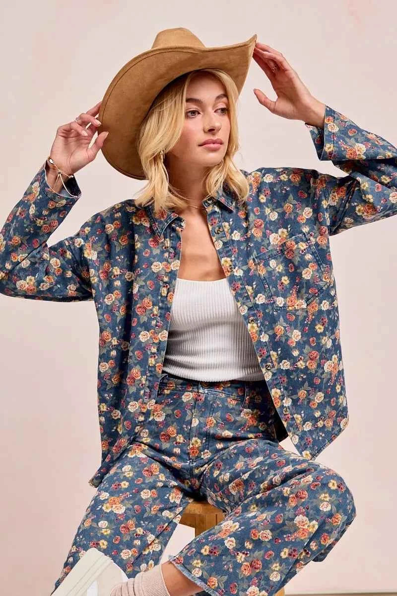 BiBi Washed Florla Print Denim Jacket b73f9d61294049aa8d304f8484815dc9-Max-Origin