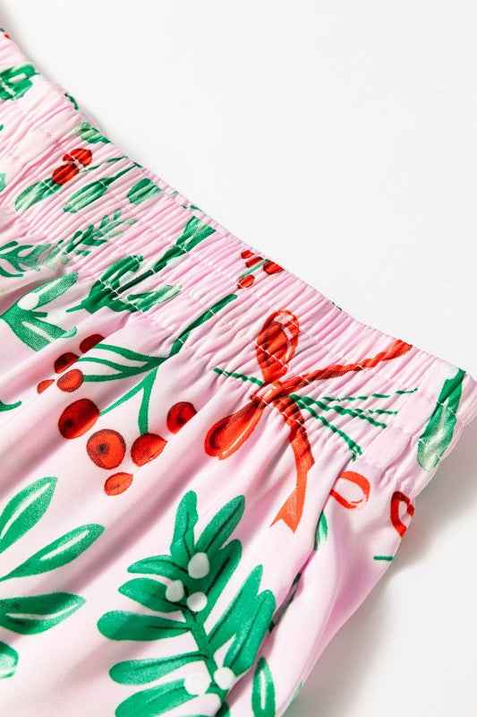 Christmas Berries Satin Shirt and Pants Pajama Set b748f93b-a812-48d8-bf54-99316573f832