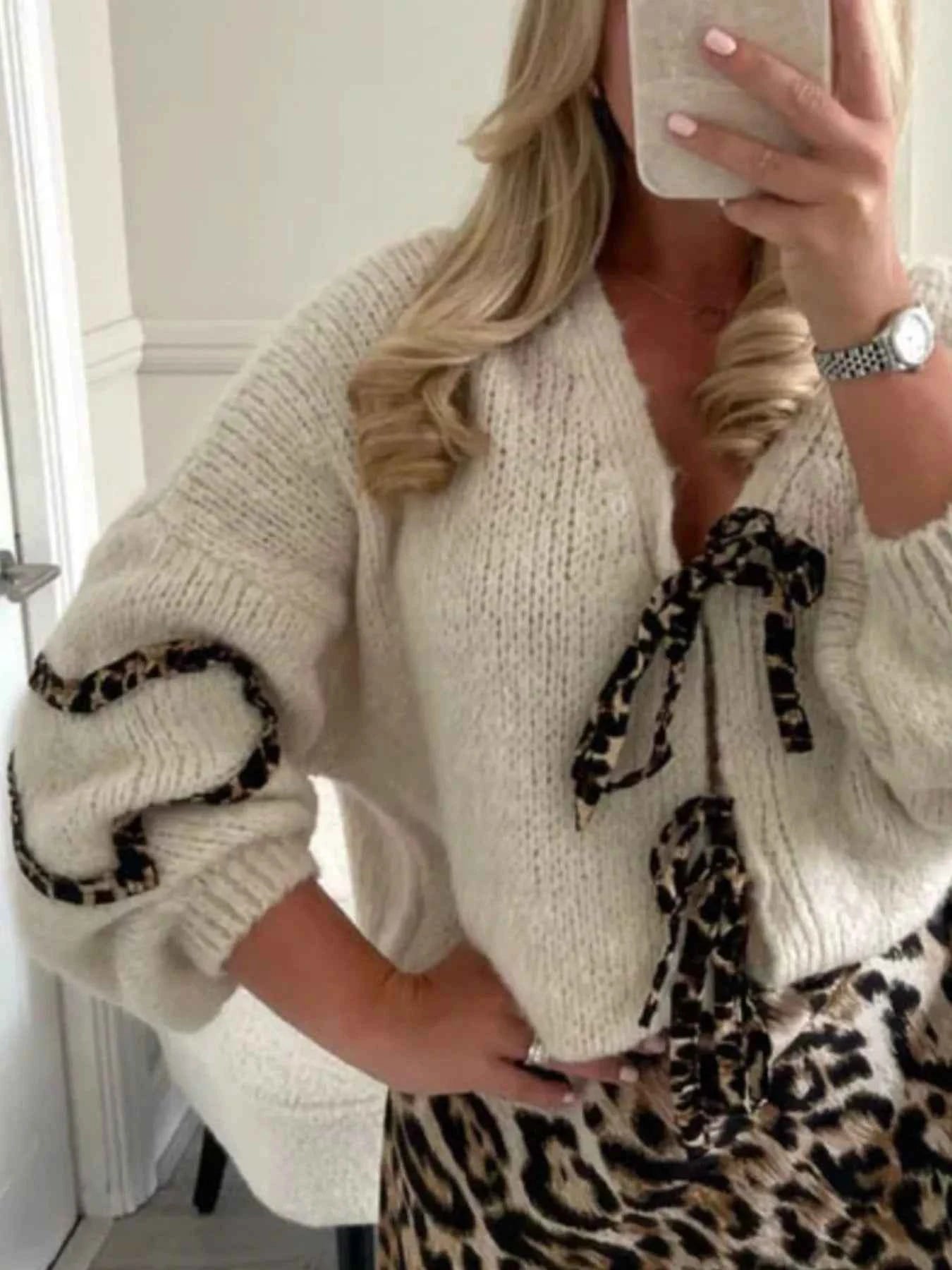 Tie Front Long Sleeve Sweater b74d4129-3c0d-44cf-8908-51e255e5dc09-Max-Origin