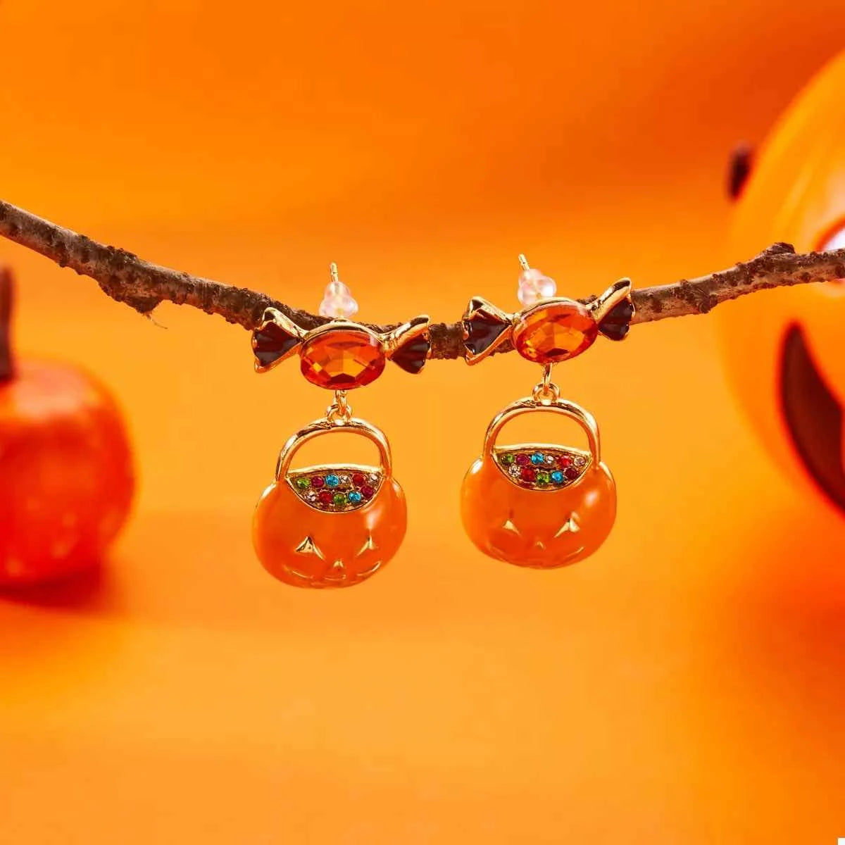 Halloween Rhinestone Pumpkin Dangle Earrings b75067b4-3262-4b11-9dc3-0402ab53865c-Max-Origin