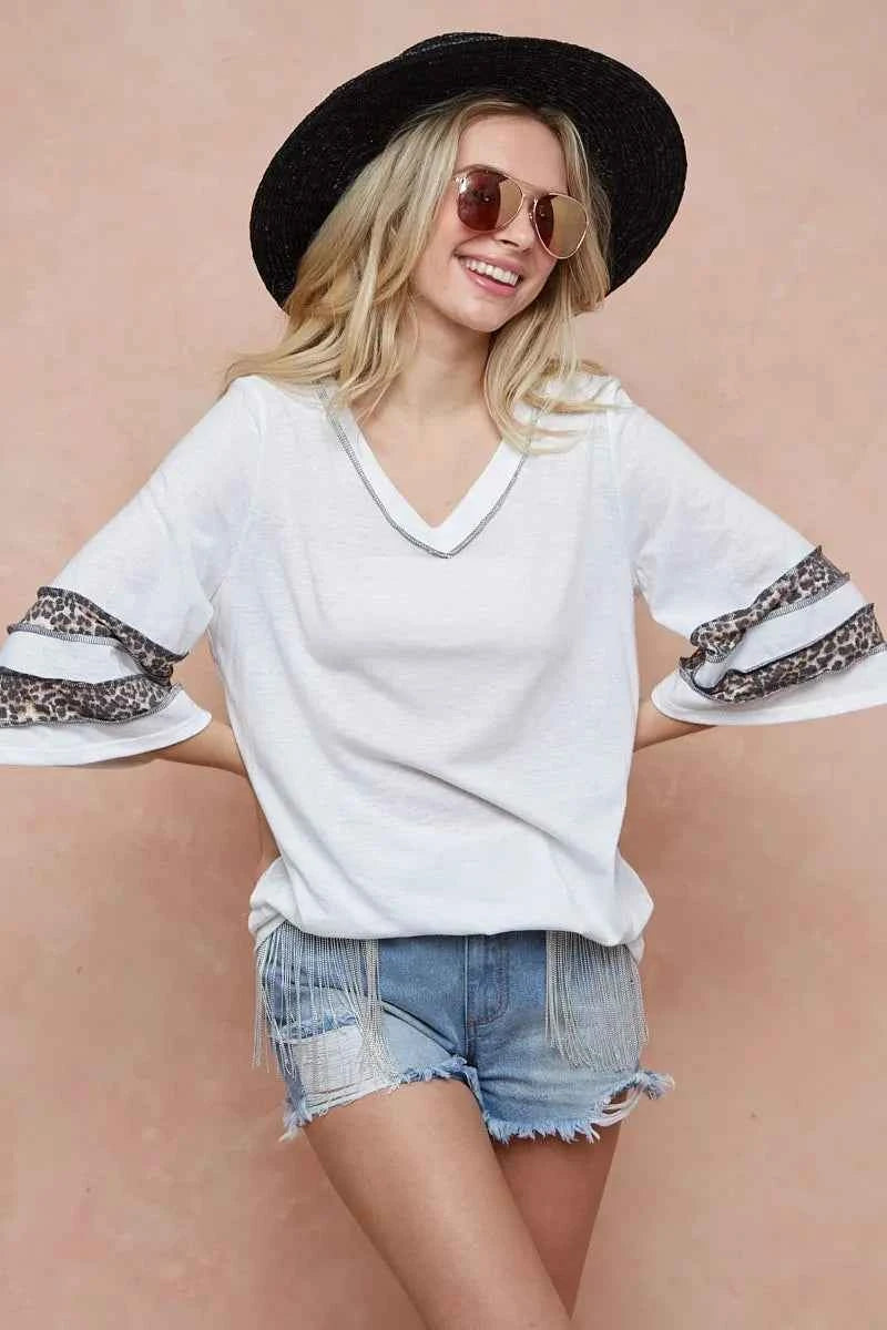 BiBi Triblend Knit Top with Leopard Band Detail b758f465e3074ad8b4d82fb6f5d467aa-Max-Origin