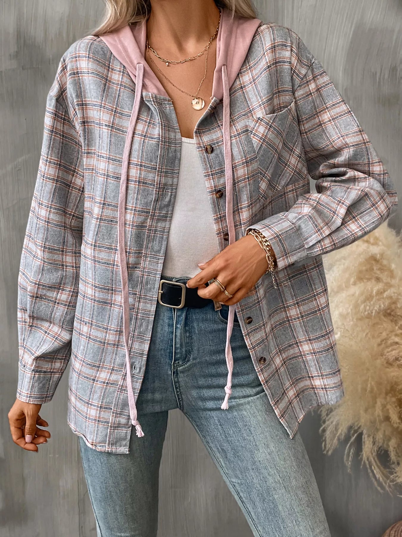 Plaid Button-Up Hooded Shirt b774ab53-4536-4e80-863e-83858037c087-Max-Origin