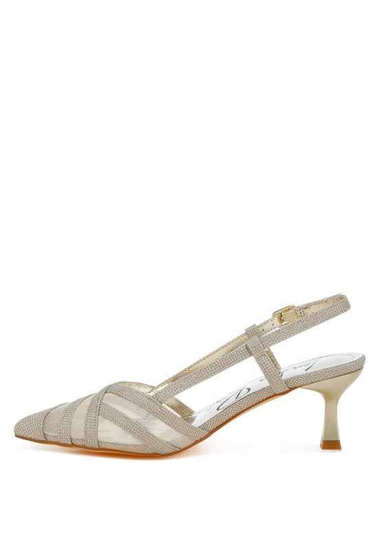 Daldra Kitten Heel Slingback Sandals b776b500-ee21-4d40-ab79-e02ec8ca5676