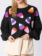 Halloween Candy Sequin Long-Sleeve Sweatshirt b77a63f4-b9b7-4c86-8926-63eadb8039b9-Max-Origin