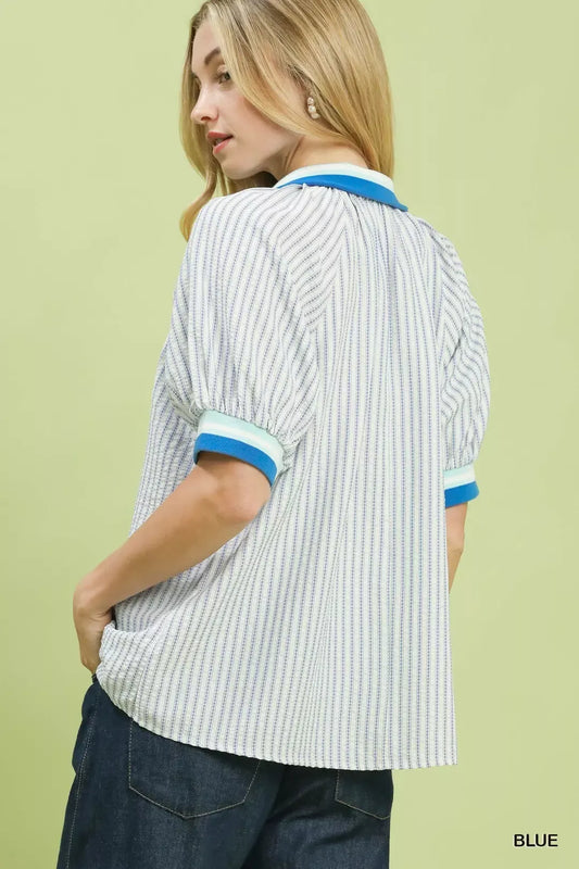 Botanical Print Puff Short Sleeve Blouse b7864317-07ab-433f-b2f7-81fd4b29d166-Max-Origin