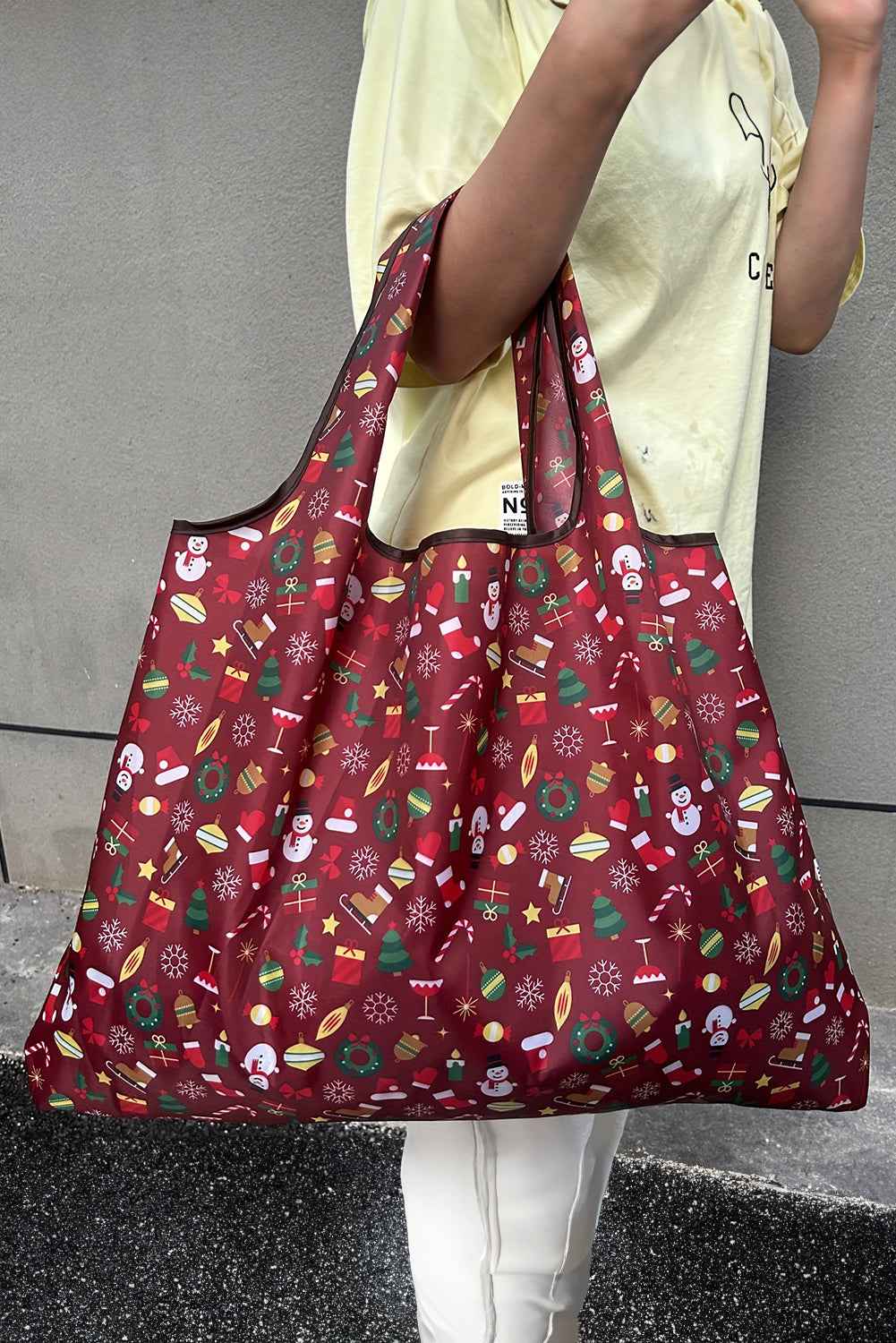 Fiery Red Cartoon Snowman Gift Graphic Large Tote Bag b79566c9485905f4