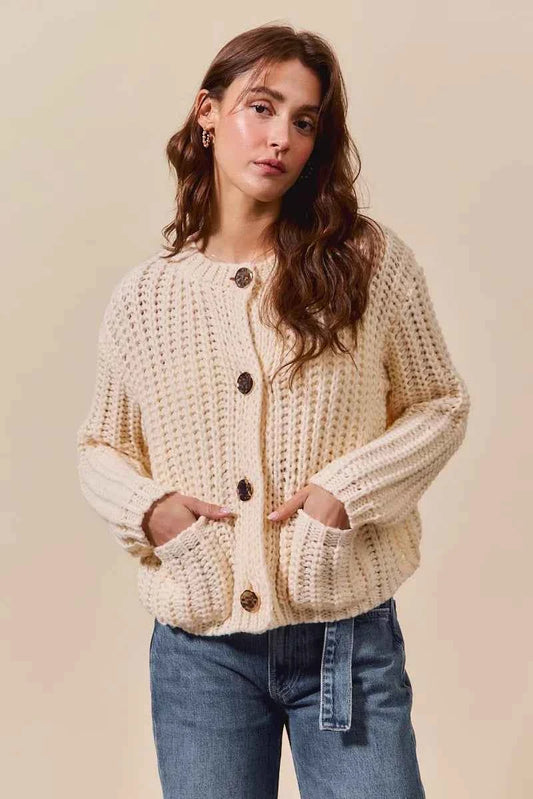 Metal Button Long Sleeve Chunky Sweater Cardigan b79c943c19c84249a179ef2f75fe5363-Max-Origin