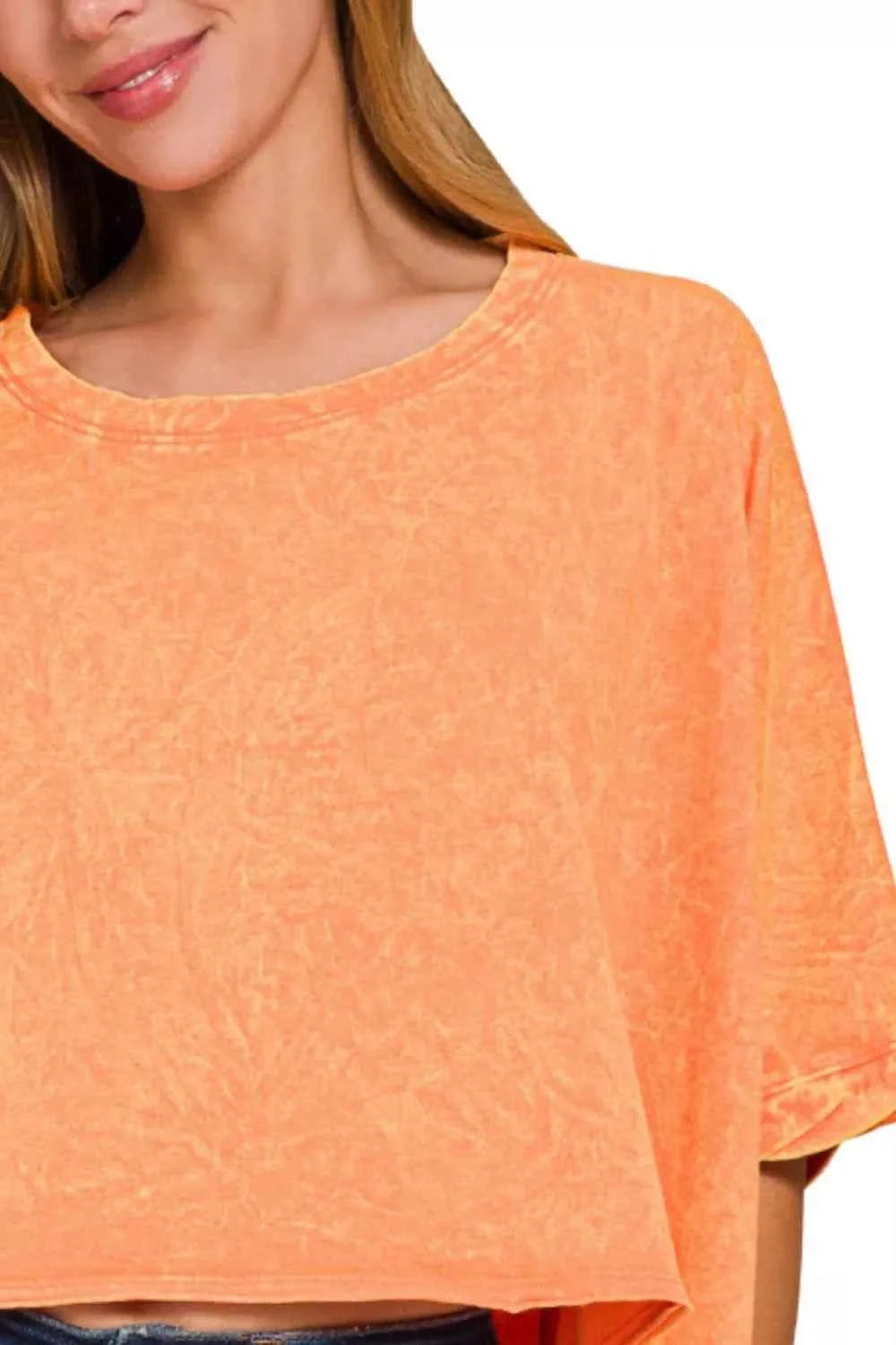 Zenana Premium Cotton Crinkle Wash Oversized T-Shirt b7a09c22-debc-4b28-8367-4688580b94ff-Max-Origin