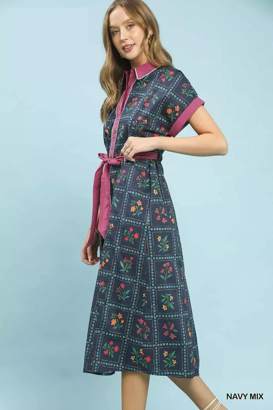 Mix Floral Button-Front Midi Dress b7a273d5-77c5-44af-ac05-8f7e7f9b7134-Max-Origin