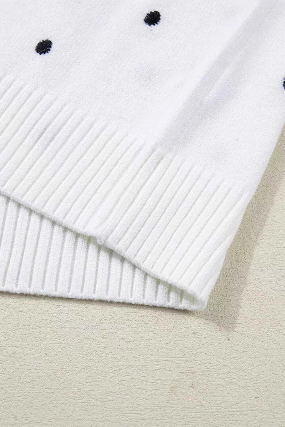 Elegant Polka Dot Bubble Short Sleeve Sweater b7aedb4a-66ab-4760-b7ab-e3fa89dc4135-Max-Origin