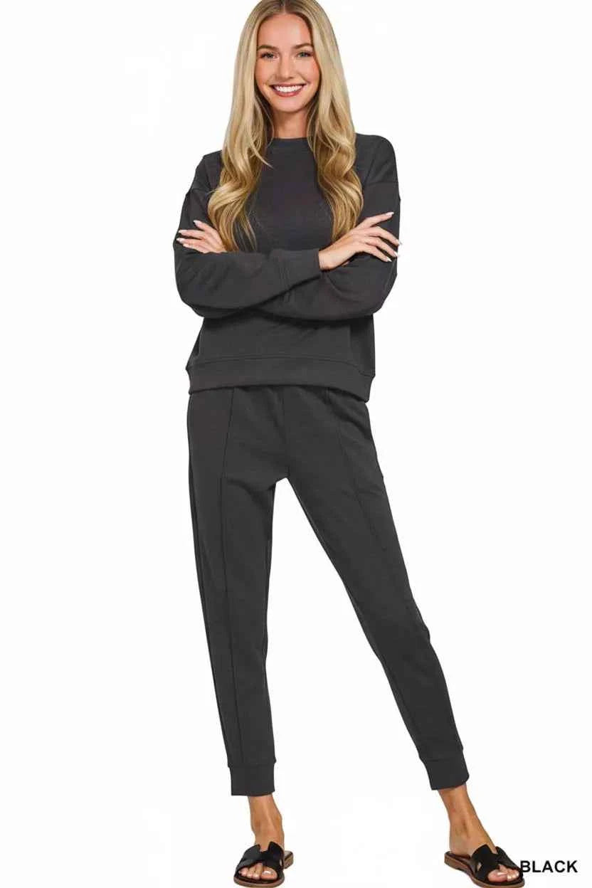 Zenana Scuba Mock Neck Sweatshirt and Joggers Set b7b15d32-5c1b-4131-9511-add919ea32e7-Max-Origin