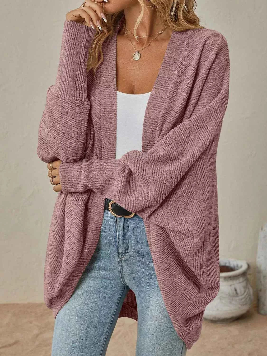 Casual Knit Open Front Cardigan b7ba50a0-61d0-426c-8a62-6caafaec7da6-Max-Origin
