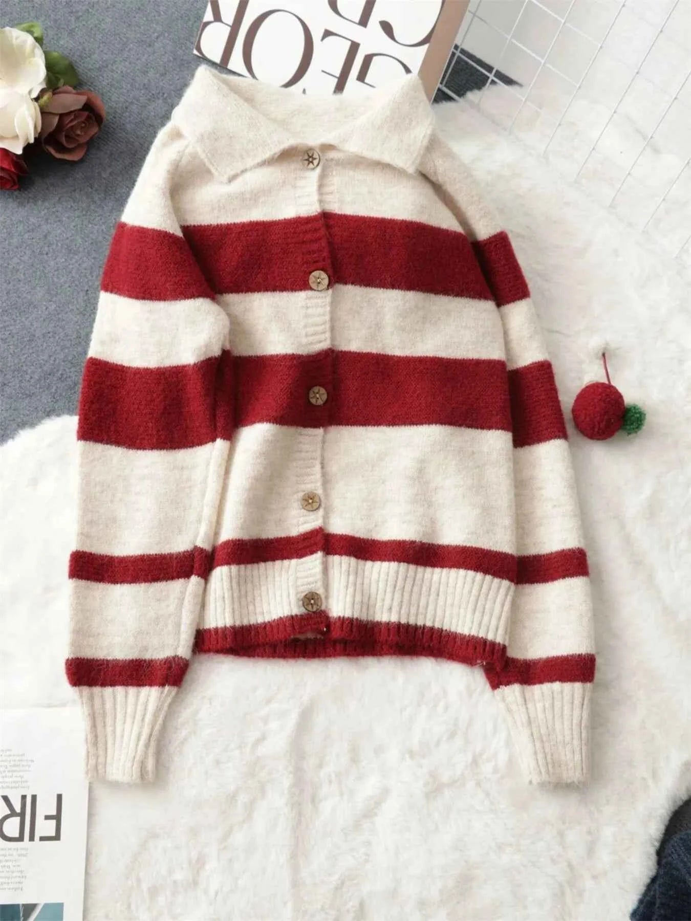Striped Button-Up Cozy Cardigan b7be886b60624207b339d0eea5bf3d56-Max-Origin