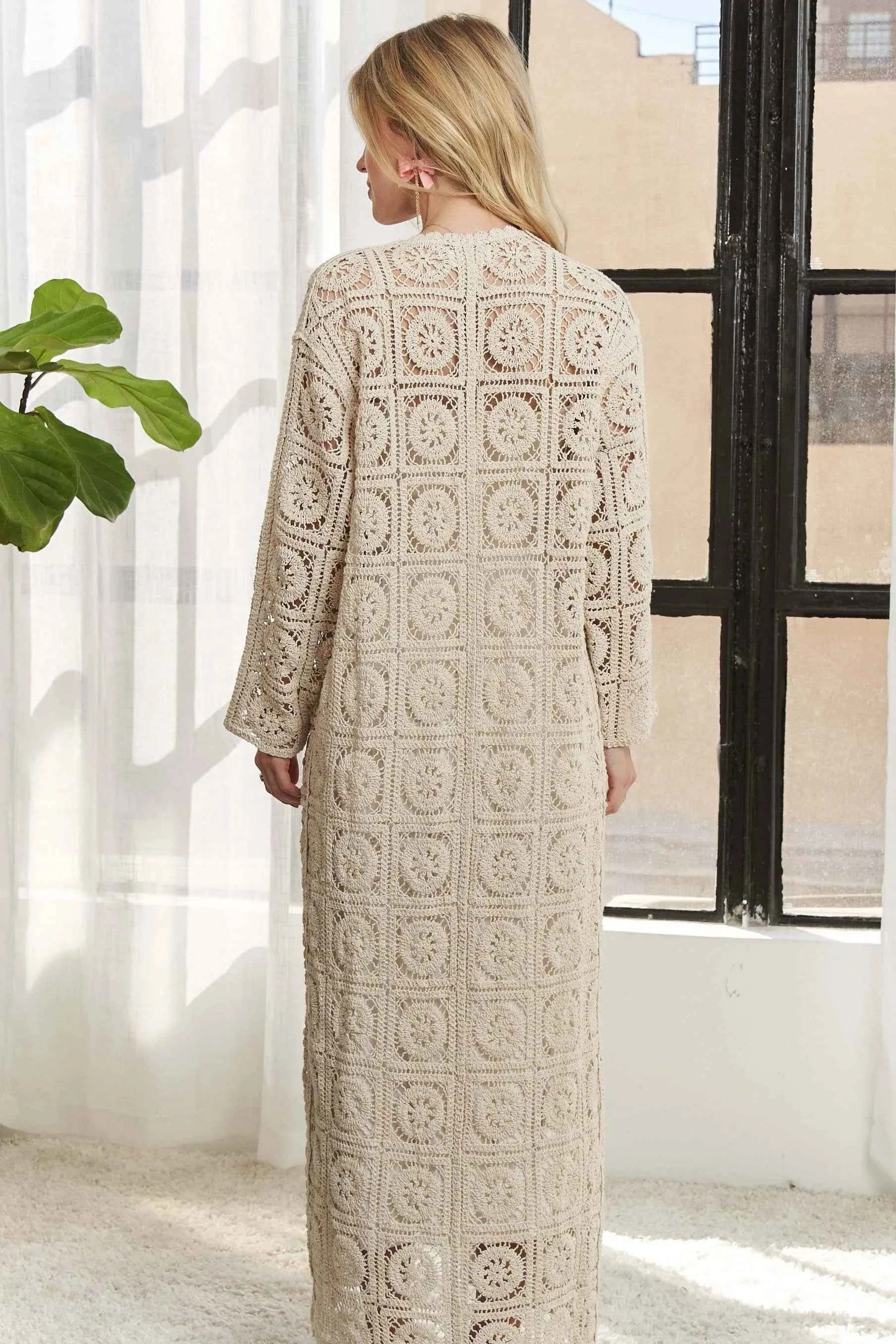 ADORA Long Sleeves Crochet Elastic Cardigan b7c2c0473c7940328ba36fa45ac3c1c8-Max-Origin