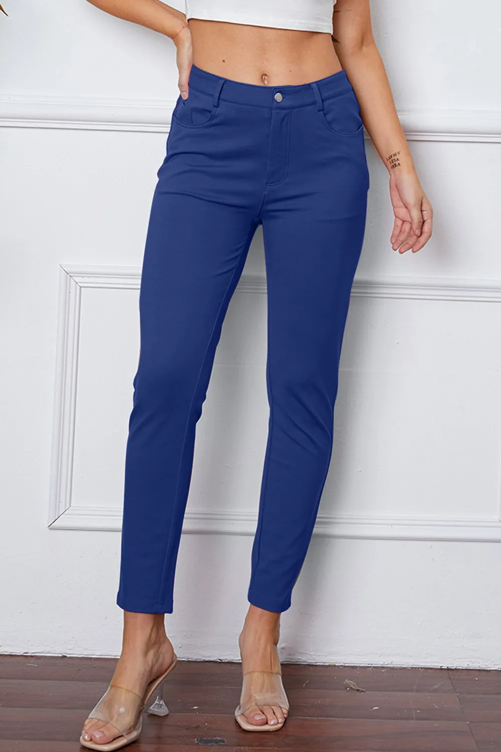 StretchyStitch Pants by Basic Bae Royal Blue b7c4c3d0-2846-4267-8ecb-21d407c25446-Max