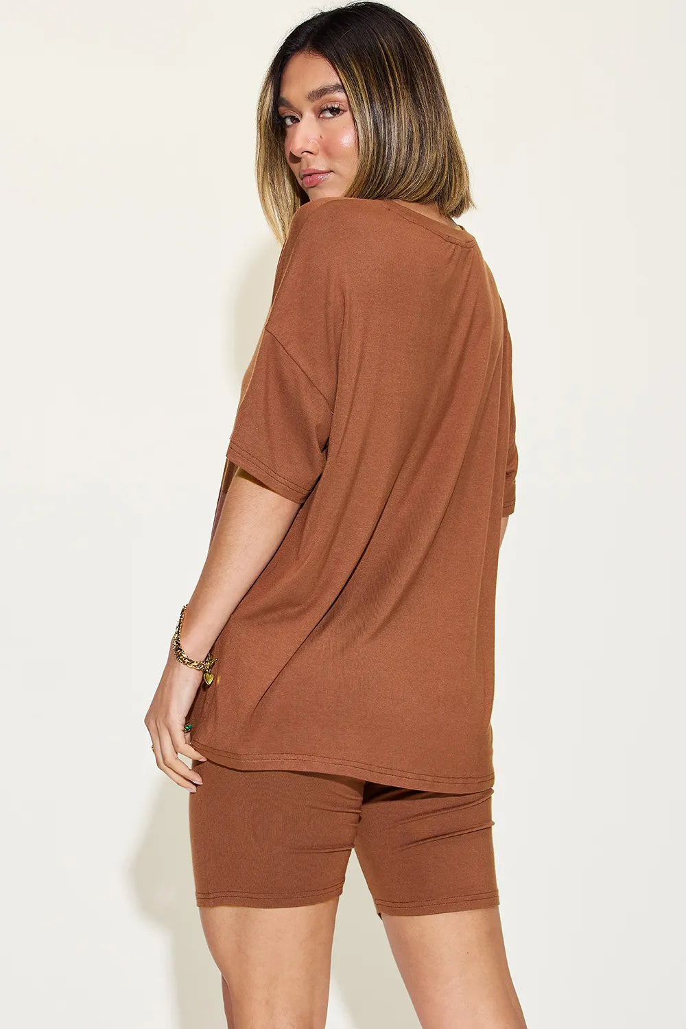 Basic Bae Full Size V-Neck Drop Shoulder T-Shirt and Shorts Set b7c6ef5b-6bf4-4f44-b5b8-eeca1105ccdc-Max
