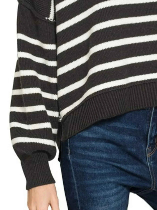 Zenana Exposed Seam Striped Oversized Sweater b7c96011-f40a-4138-9809-4ed93d47c10a-Max-Origin