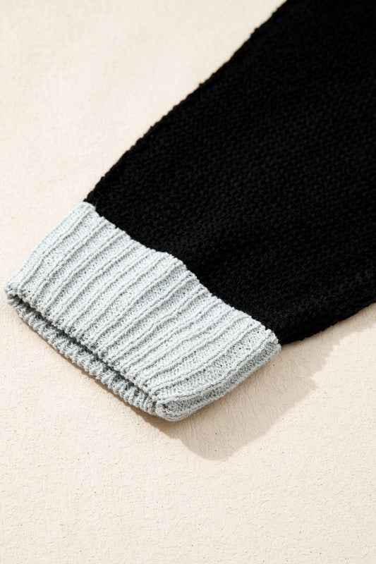 Colorblock Knit V-Neck Sweater b7caa37e-b4f0-4d32-be73-6235a2aa4b27