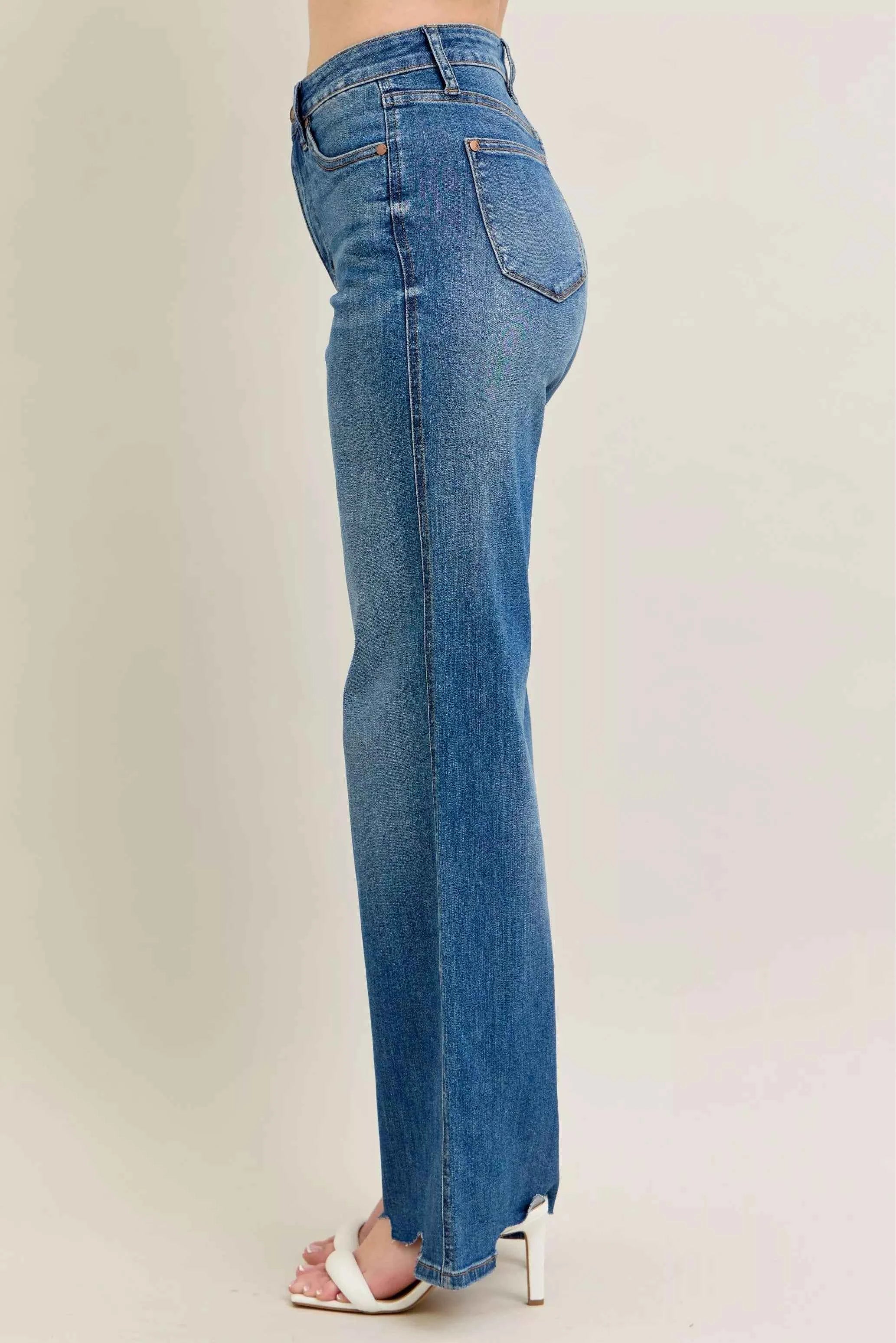 Judy Blue Full Size High Waist Tummy Control Chew Hem Destroy Wide Jeans Plus Size b80651f09c4a42e6bf8740d5465dde58-Max-Origin