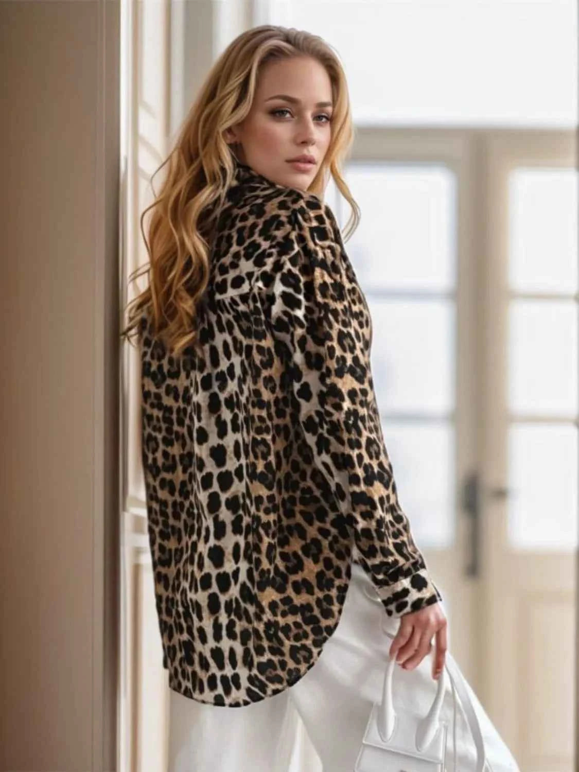 Leopard Collared Neck Long Sleeve Shirt b813012e-d16d-45b7-9eaf-f8f63a50c7cc-Max-Origin