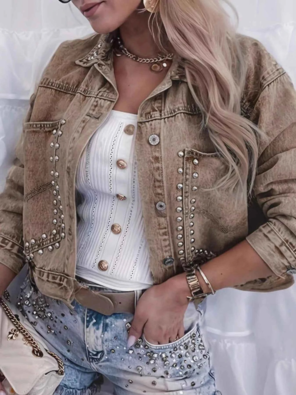 Studded Button Up Denim Jacket b8187a87-0ed6-44df-9e55-bfc0a7f4c257-Max-Origin
